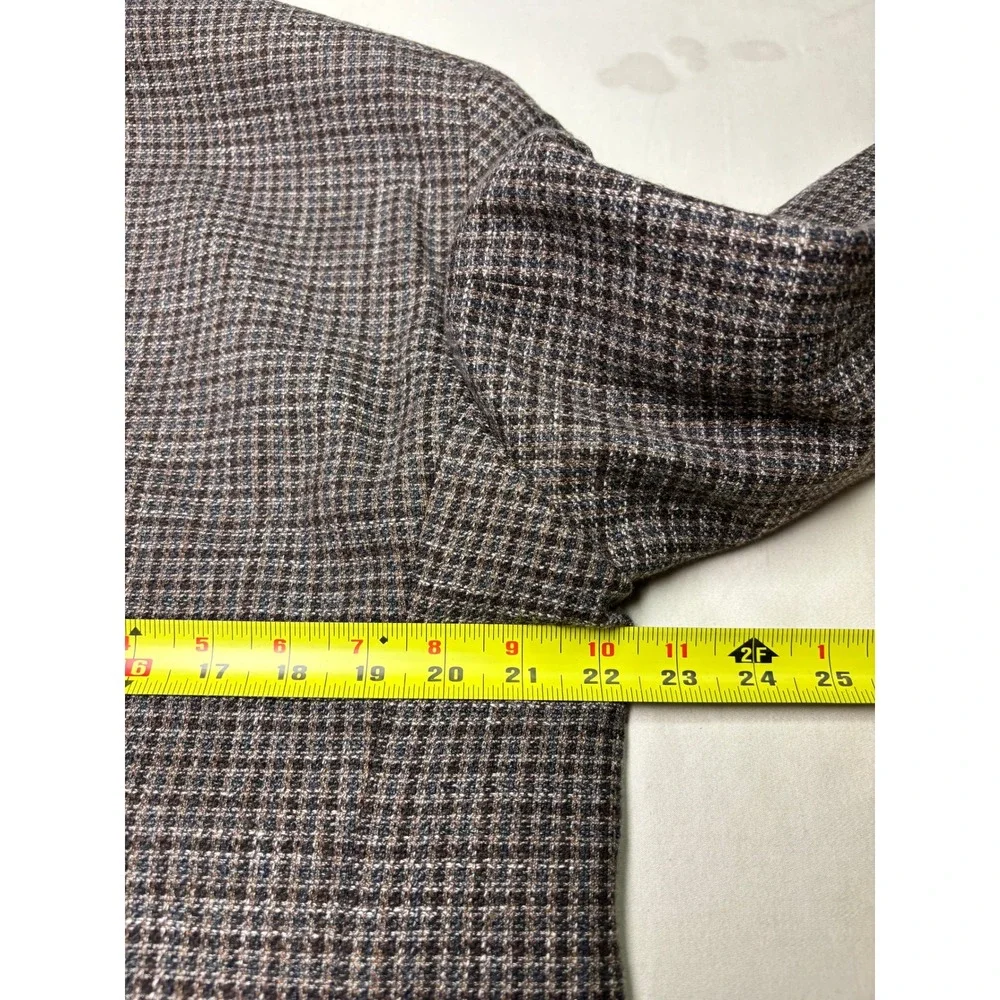 Jos A Bank 1905 X Tollegno 1900 Mens 44 Short Brown Houndstooth Wool Sport Coat
